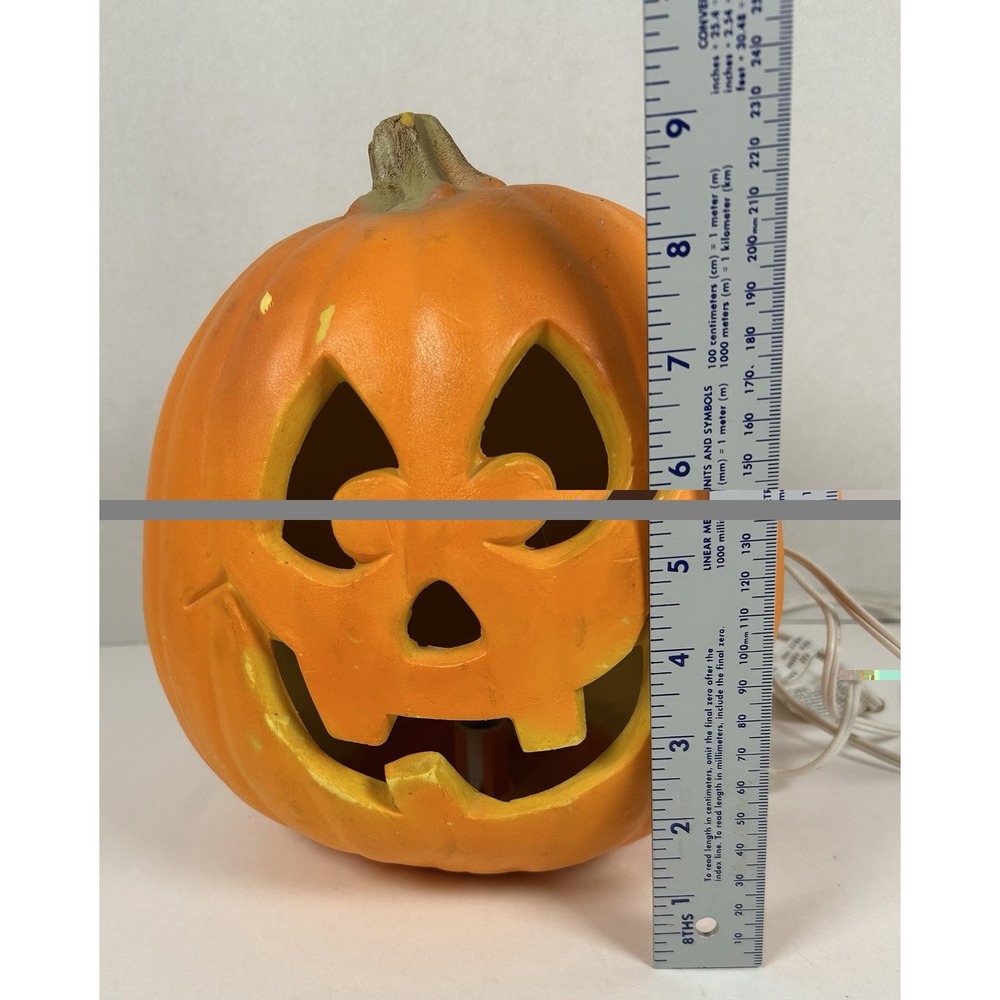 VTG Trendmasters Halloween Jack-O-Lantern Orange Foam Mold Light Up Pumpkin 1995 - Picture 7 of 7